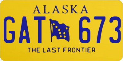 AK license plate GAT673