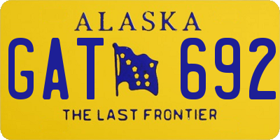 AK license plate GAT692