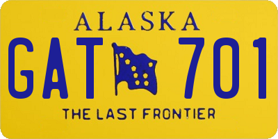 AK license plate GAT701