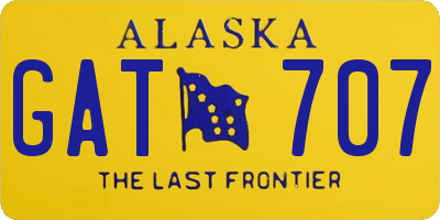 AK license plate GAT707