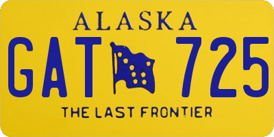 AK license plate GAT725