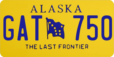 AK license plate GAT750