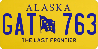 AK license plate GAT763