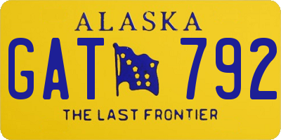 AK license plate GAT792