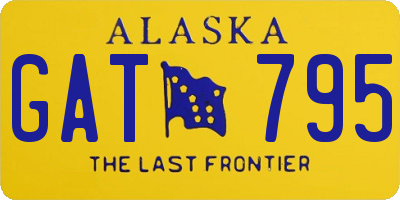 AK license plate GAT795