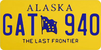 AK license plate GAT940