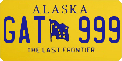 AK license plate GAT999