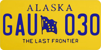 AK license plate GAU030