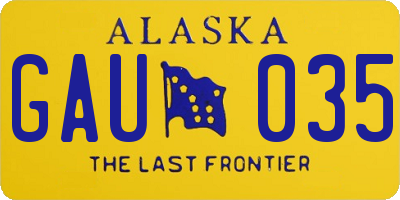 AK license plate GAU035
