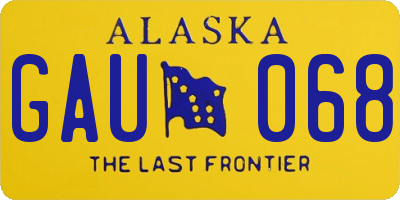 AK license plate GAU068