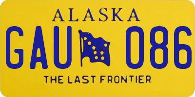 AK license plate GAU086