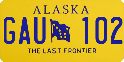 AK license plate GAU102