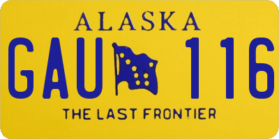 AK license plate GAU116