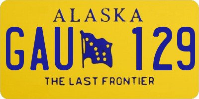 AK license plate GAU129