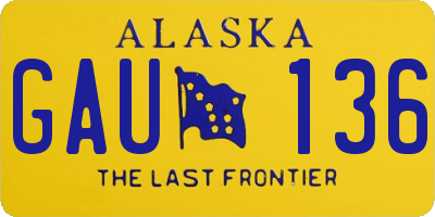 AK license plate GAU136