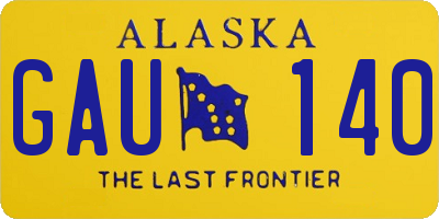 AK license plate GAU140