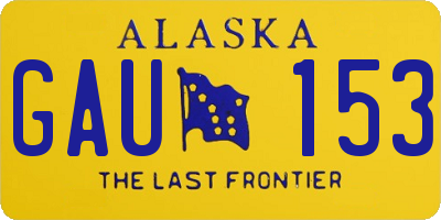 AK license plate GAU153