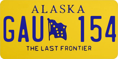 AK license plate GAU154