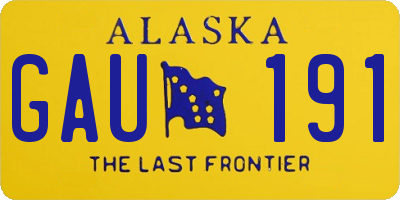 AK license plate GAU191
