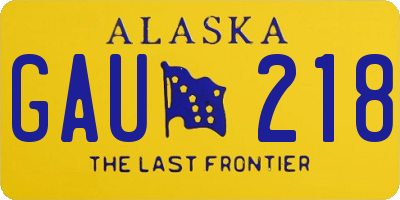 AK license plate GAU218