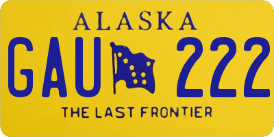 AK license plate GAU222