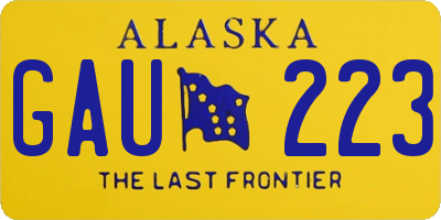 AK license plate GAU223