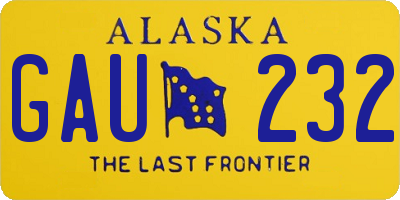 AK license plate GAU232