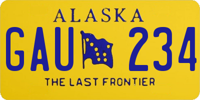 AK license plate GAU234