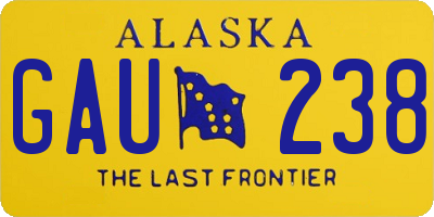AK license plate GAU238