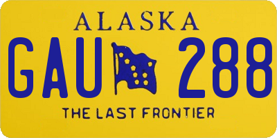 AK license plate GAU288