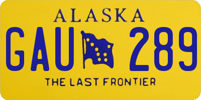 AK license plate GAU289