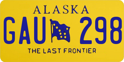 AK license plate GAU298
