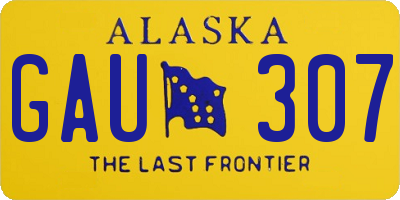 AK license plate GAU307