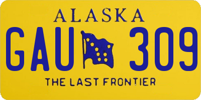 AK license plate GAU309