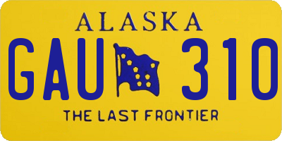 AK license plate GAU310