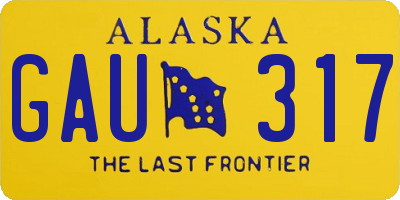 AK license plate GAU317