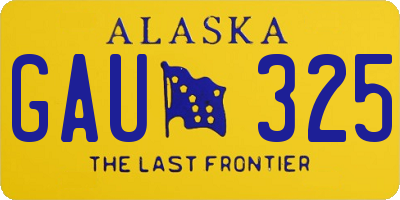 AK license plate GAU325