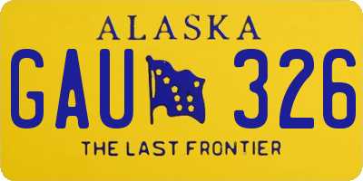 AK license plate GAU326