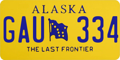 AK license plate GAU334