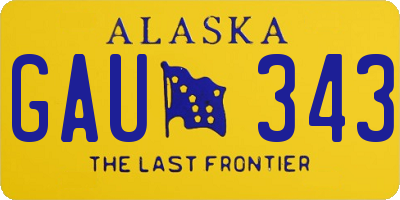 AK license plate GAU343