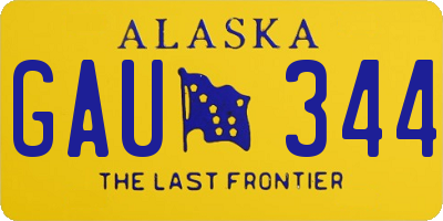 AK license plate GAU344