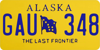 AK license plate GAU348
