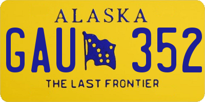 AK license plate GAU352