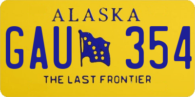 AK license plate GAU354