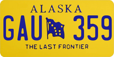 AK license plate GAU359
