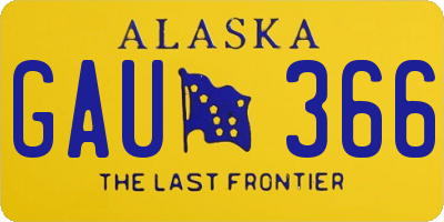 AK license plate GAU366