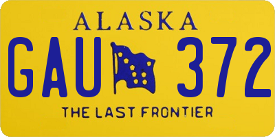 AK license plate GAU372