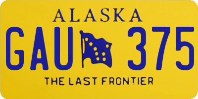 AK license plate GAU375