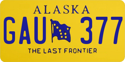 AK license plate GAU377