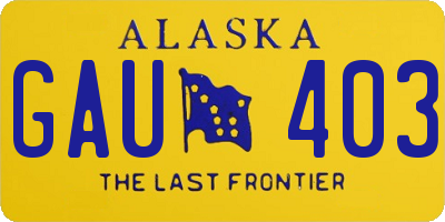 AK license plate GAU403